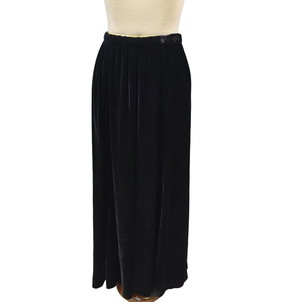 Zelda Maxi Skirt Womens 2 Black Good Velvet Elastic Waist Long Evening Dressy